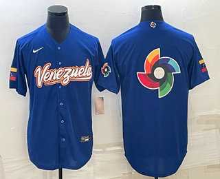 Men%27s Venezuela Baseball 2023 Royal World Big Logo With Patch Classic Stitched Jersey->2023 world baseball classic->MLB Jersey